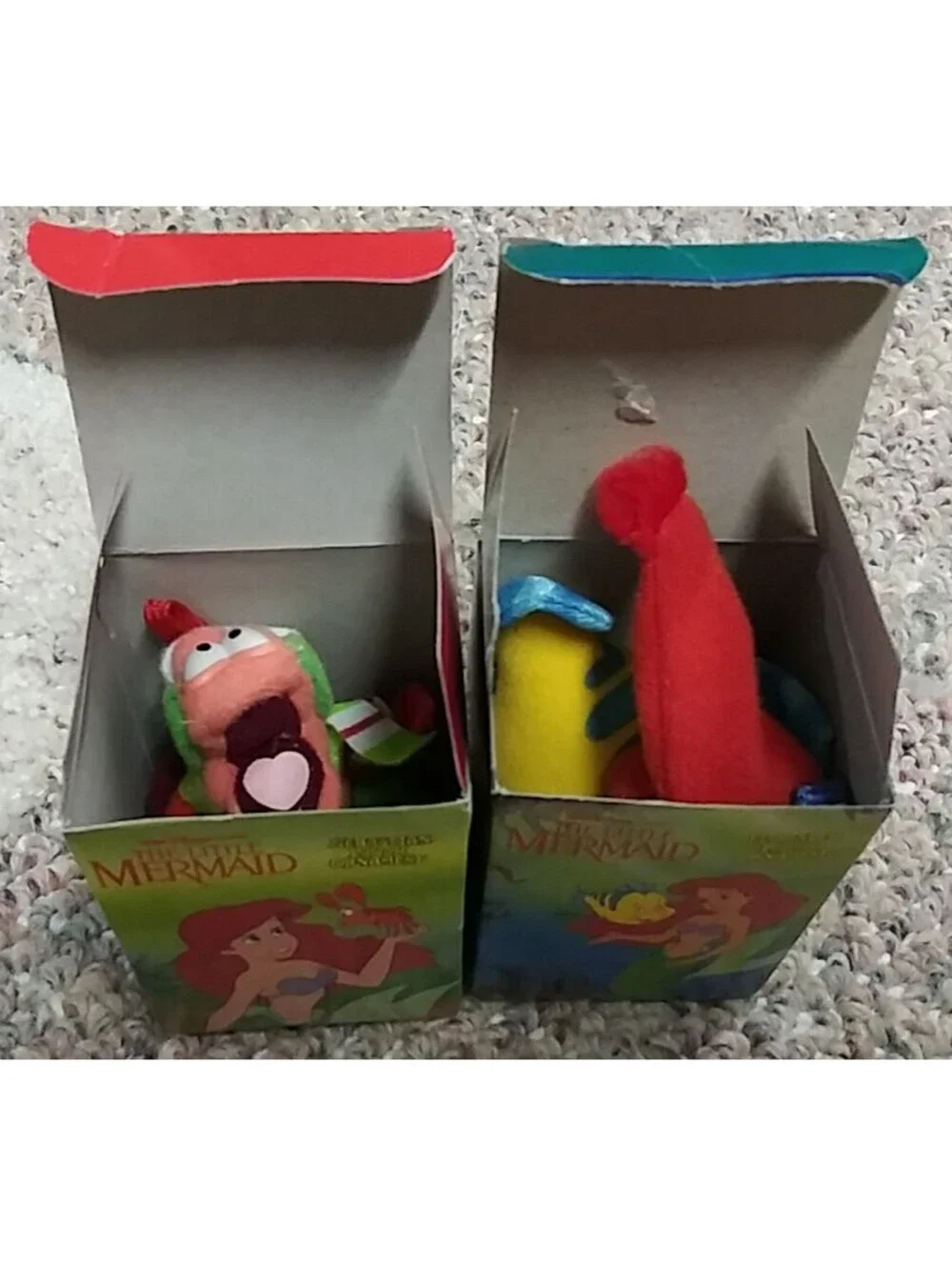 Disney The Little Mermaid Flounder and Sebastian Plush Christmas Ornaments McD
